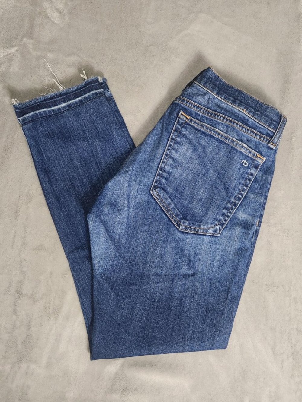 Rag & Bone Canyon Skinny Raw Hem Distressed Jeans Size 29